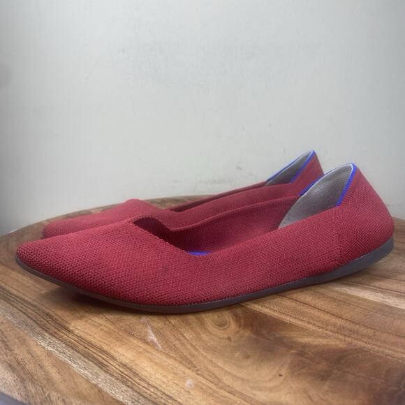 Rothys The Point Chili Red Womens Red Size 9.5 Slip On Ballet Flats Shoes - Picture 3 of 10